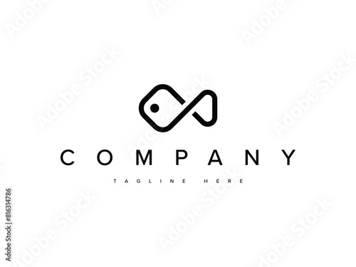 infinity fish logo design