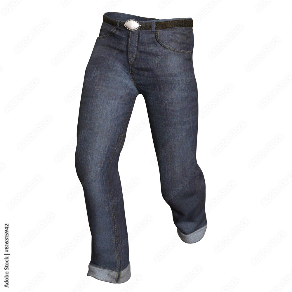 Outsider Pants jeans Fashion Cloth isolated 3d rendered illustration Outsider Pants jeans Fashion Cloth isolated 3d rendered illustration