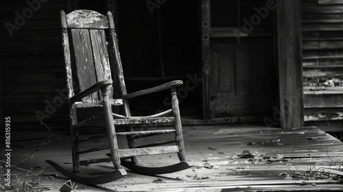 Old Rocking Chair On A Porch photo