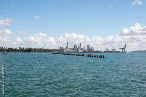 Auckland city skyline on a sunny day, New Zealand, may 2024, © Louis