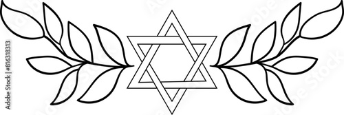 Floral judaica vector element. Isolated clipart