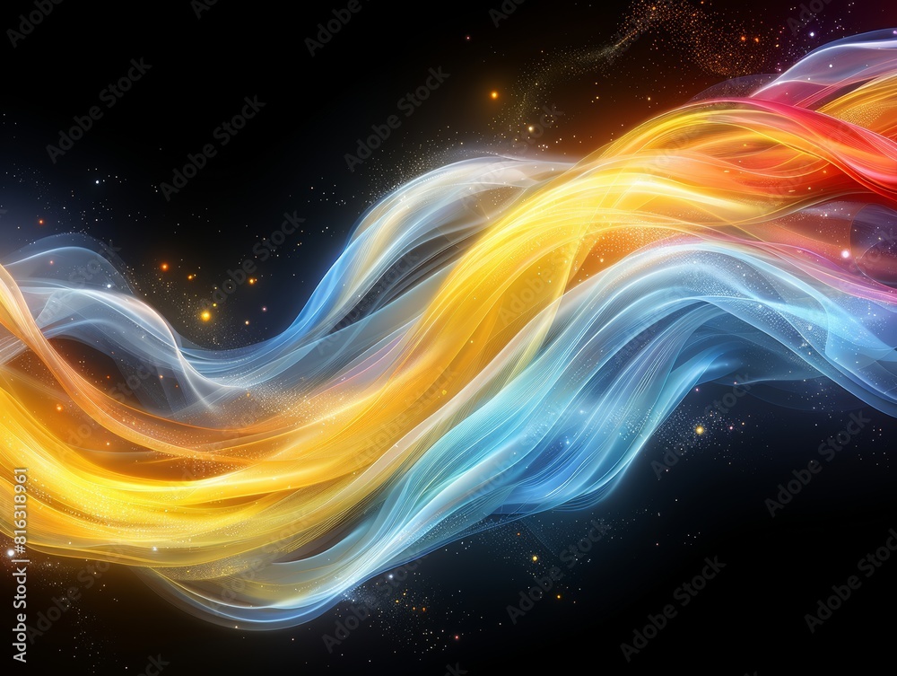 Vibrant Abstract Digital Art of Colorful Fluid Waves and Light Streaks Representing Energy, Movement, and Dynamic Motion on a Dark Background Vibrant Abstract Digital Art of Colorful Fluid Waves and Light Streaks Representing Energy, Movement, and Dynamic Motion on a Dark Background
