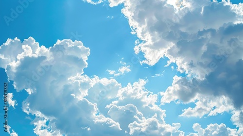 Blue sky and white clouds during daylight for background horizontal