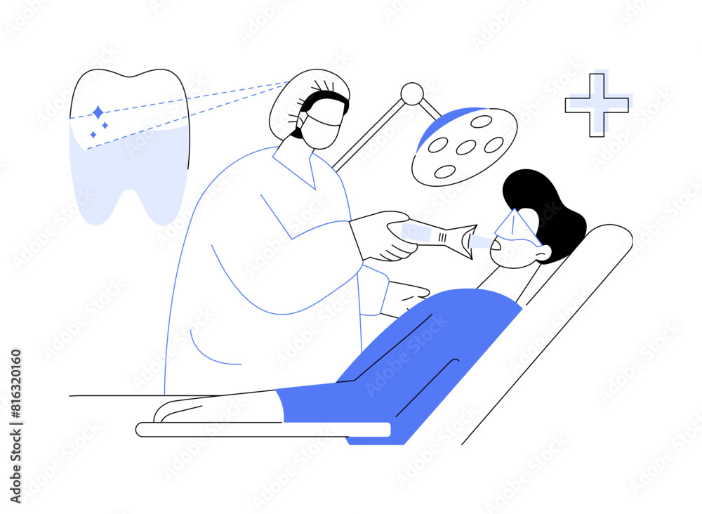 Laser teeth whitening abstract concept vector illustration. Laser teeth whitening abstract concept vector illustration.