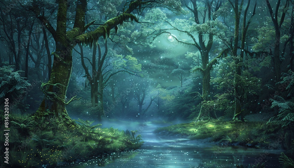 Enchanted Forest Nightscape Enchanted Forest Nightscape