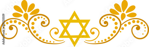 Beutiful hand drawn judaica decorative element