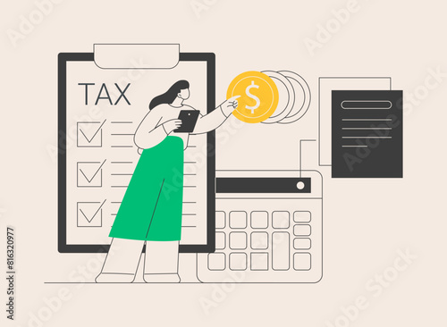 Doing your taxes abstract concept vector illustration. © Visual Generation