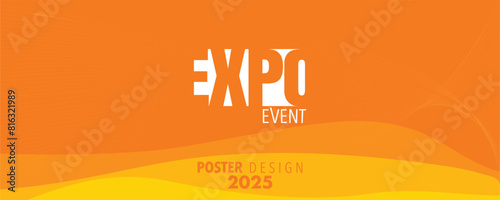 Abstract colorful expo poster design template with wavy lines for business promotions, technology and events. Vector. for Technology and upcoming events. For business, marketing and advertising.