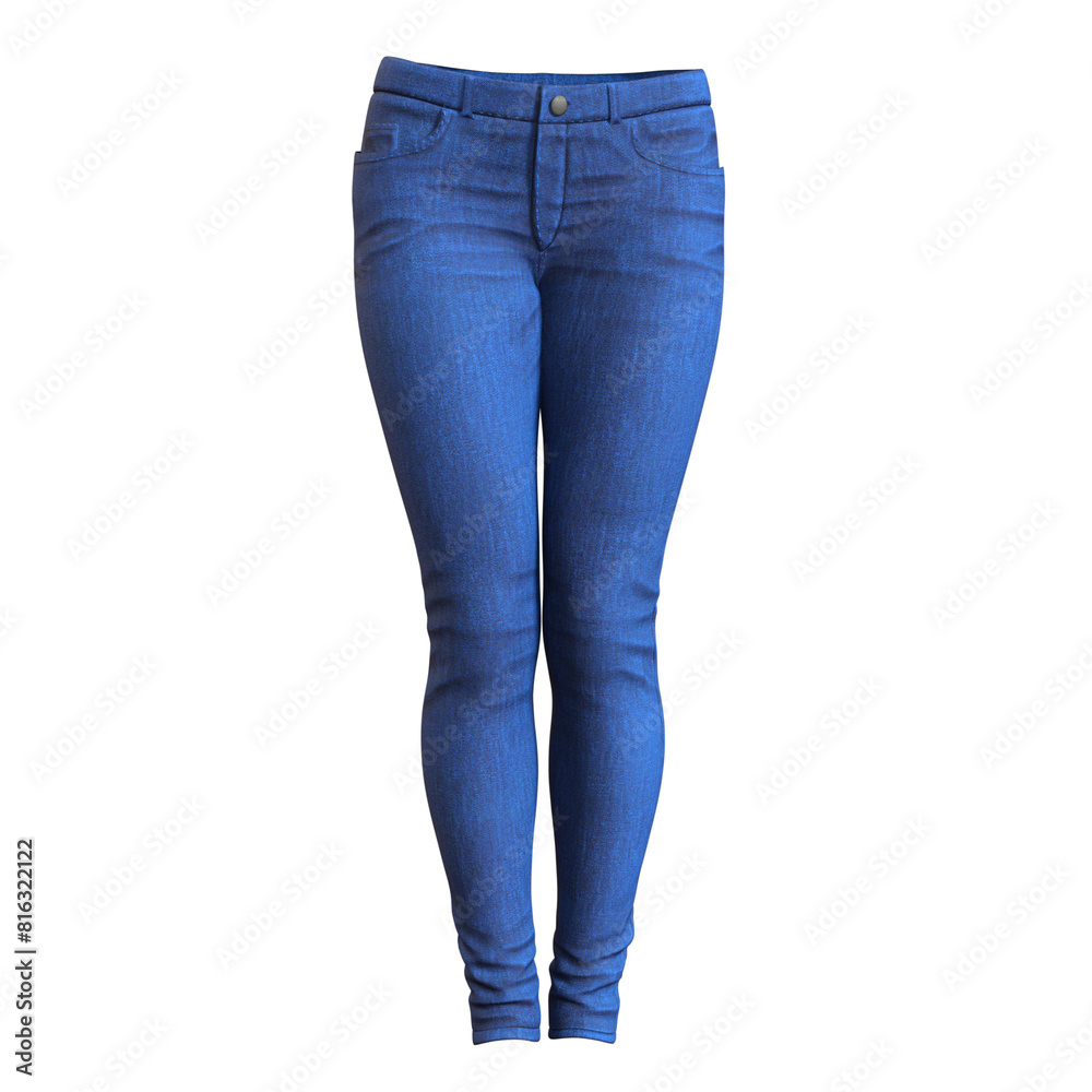 Skinny Jeans Female Fashion Cloth isolated 3d rendered illustration