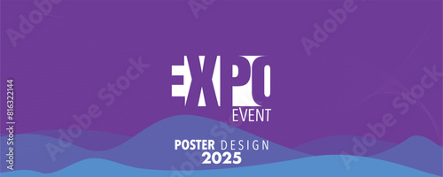 Abstract colorful expo poster design template with wavy lines for business promotions, technology and events. Vector. for Technology and upcoming events. For business, marketing and advertising.
