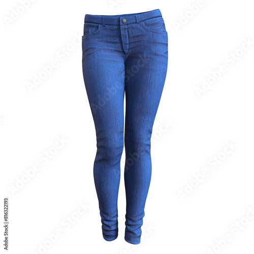 Skinny Jeans Female Fashion Cloth isolated 3d rendered illustration