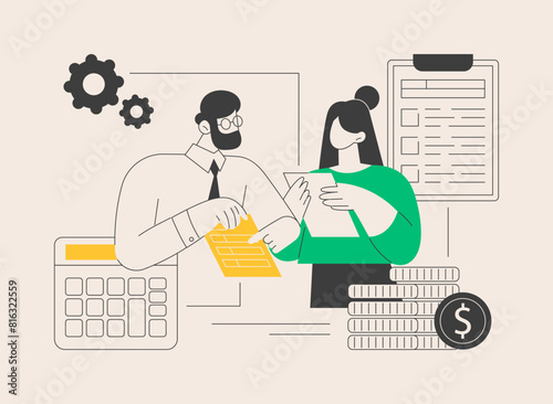 Accountant appointment abstract concept vector illustration.