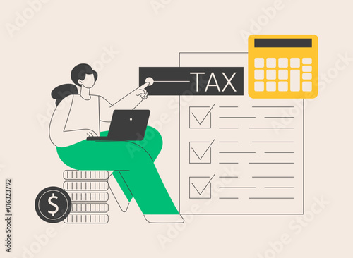 Filing taxes by yourself abstract concept vector illustration.