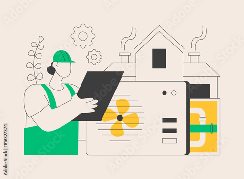 Ventilation system abstract concept vector illustration.