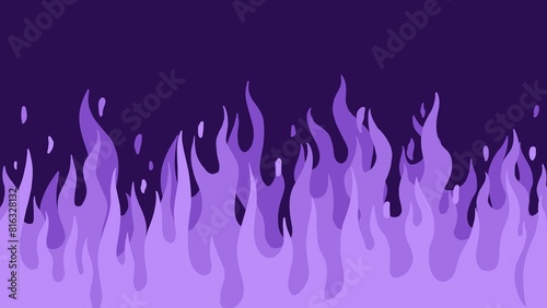 Purple flames on a black background with a purple glow, ideal for dynamic backgrounds, supernatural themes, and fiery design projects.
