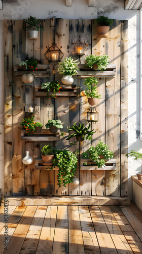 Engaging Display of Sustainable Do-It-Yourself (DIY) Decor Concepts in a Rustic Setting