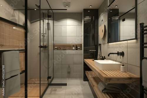 Modern Bathroom with Walk-In Shower and Minimalist Aesthetics