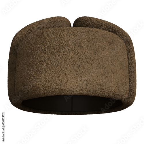 Ushanka Hat Cap Fashion Cloth isolated 3d rendered illustration photo
