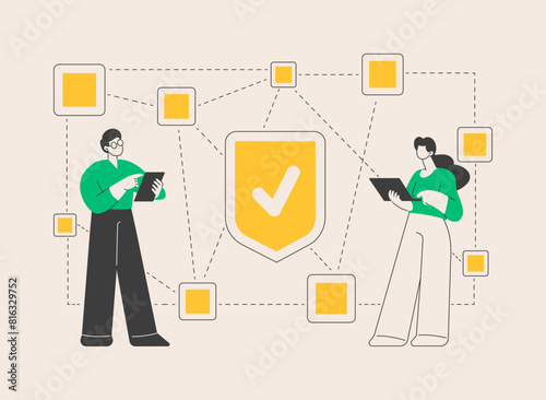 Decentralized application abstract concept vector illustration.