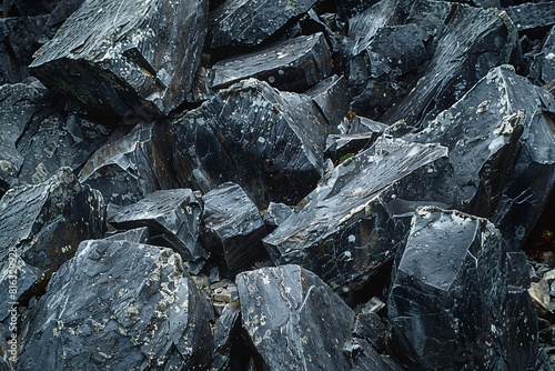 Pile of Rough, Dark-Hued Rock