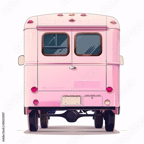 Retro Pink Van: A Nostalgic Vehicle