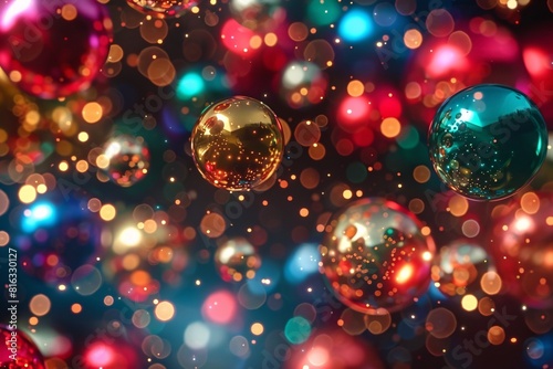 Festive Christmas Decorations in a Close-up Photo