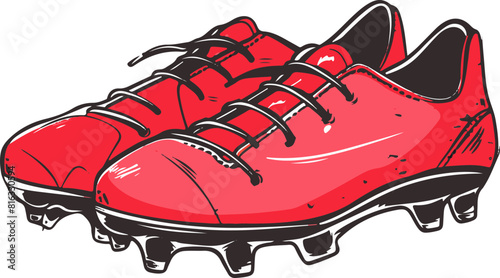 Red Soccer Cleats with Black Laces