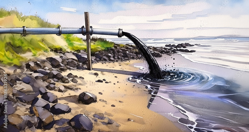 Fototapeta premium Polluted Pipeline