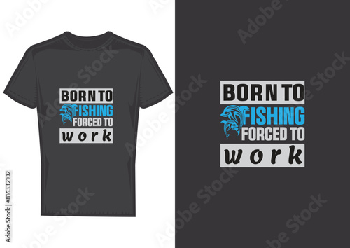 Vector fishing t-shirt design with creative idea