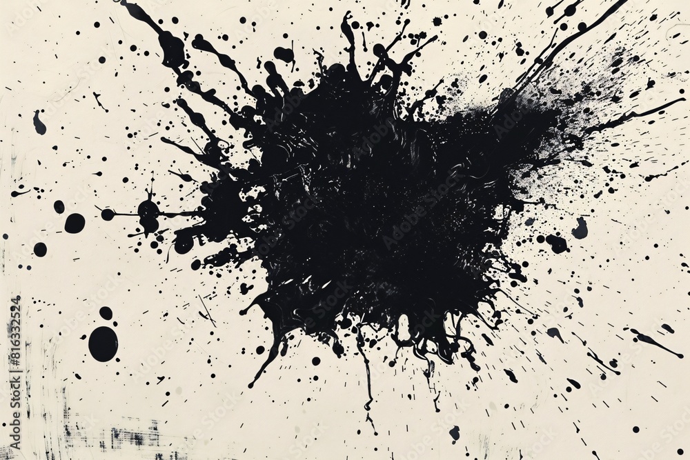 Artistic Splatter: Abstract Ink on Paper Artistic Splatter: Abstract Ink on Paper