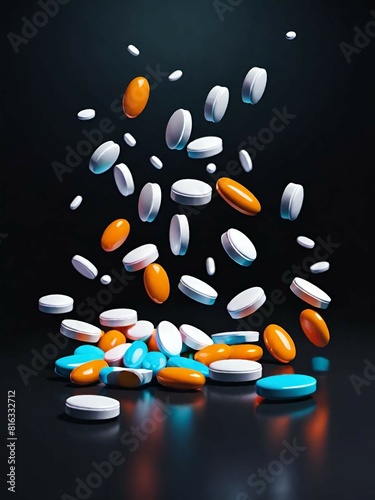 medicine and pills. high quality 3d illustration photo