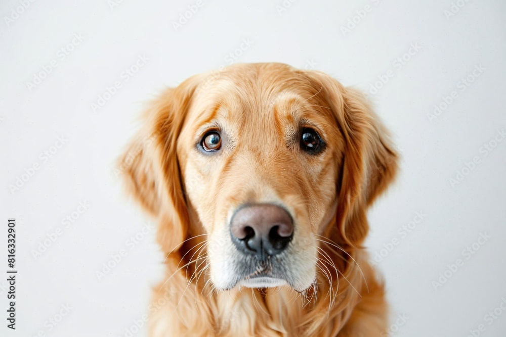 A Golden Retriever Dog Looking Sadly into the Camera A Golden Retriever Dog Looking Sadly into the Camera