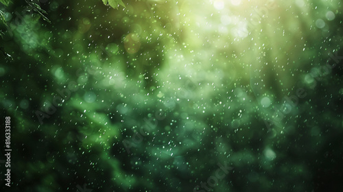 Sunlit Rainy Forest: Enchanting Blurred Background © @foxfotoco