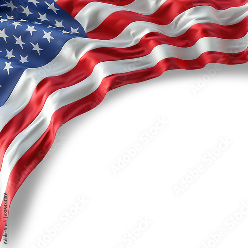 American flag border on transparent background