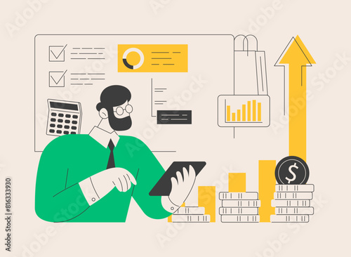 Sales forecasting abstract concept vector illustration.