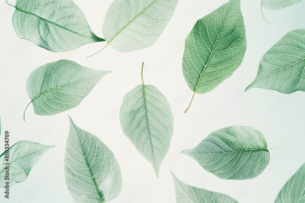 Fototapeta premium Nature's Harmony: A Collection of Green Leaf Illustrations