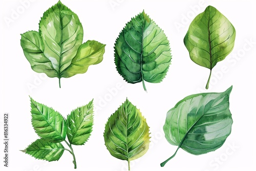 Colorful Illustration of Various Leaf Shapes and Types