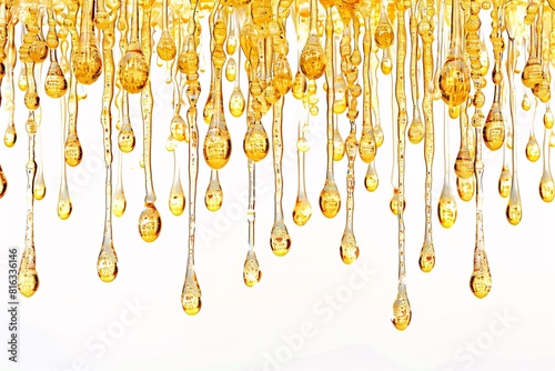 Golden Chandelier with Multiple Drops of Honey