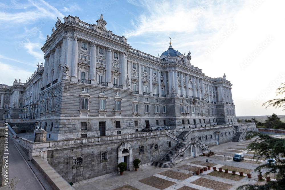 Front of royal palace in Madrid, Spain.