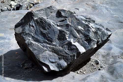 Giant Black Rock on a Mining Site