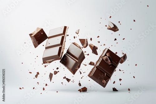 Explosive Chocolate Breaking into Pieces
