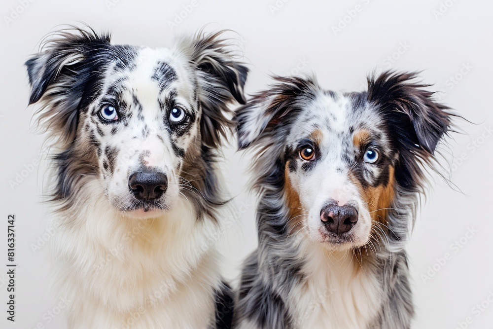 Two Dogs Showcasing Different Coat Patterns
