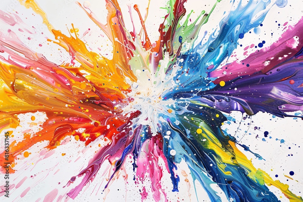 Vibrant Abstract Art with Colorful Splatters
