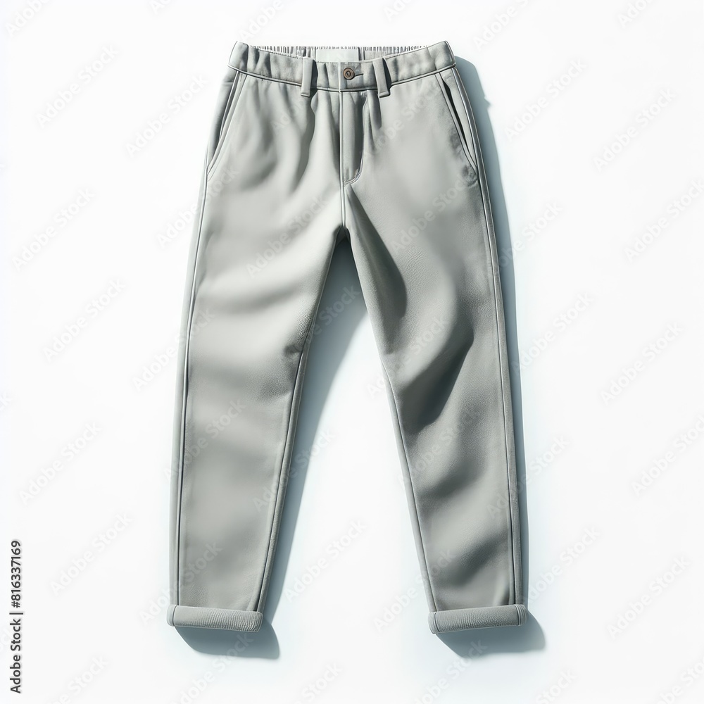 Light grey pants isolated on a white background Light grey pants isolated on a white background