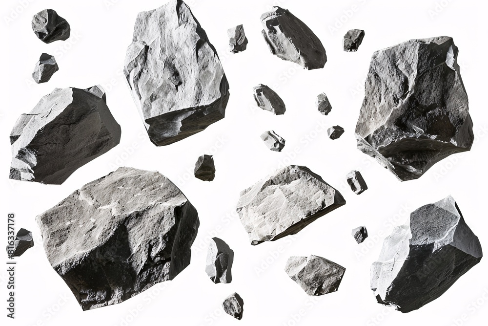 Breaking Rocks: A Collection of Crushed Stone Pieces