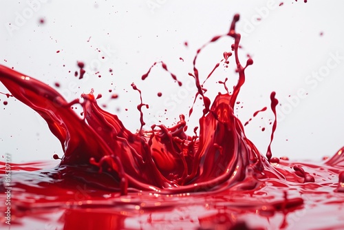 Obraz na płótnie Explosion of Red Ink Drops w salonie