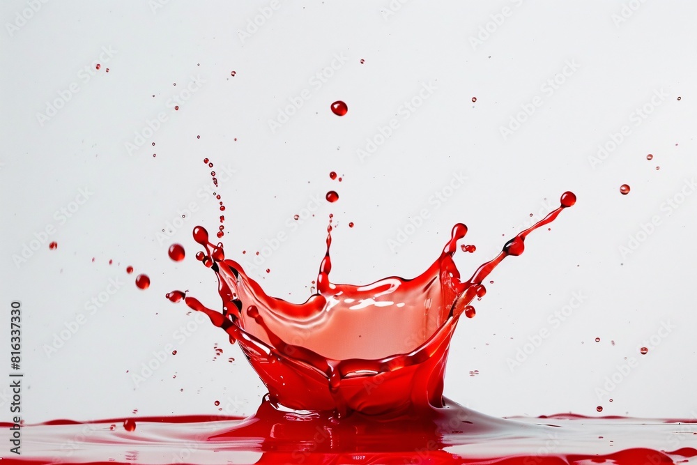Explosion of a Red Liquid: A High-Speed Photograph