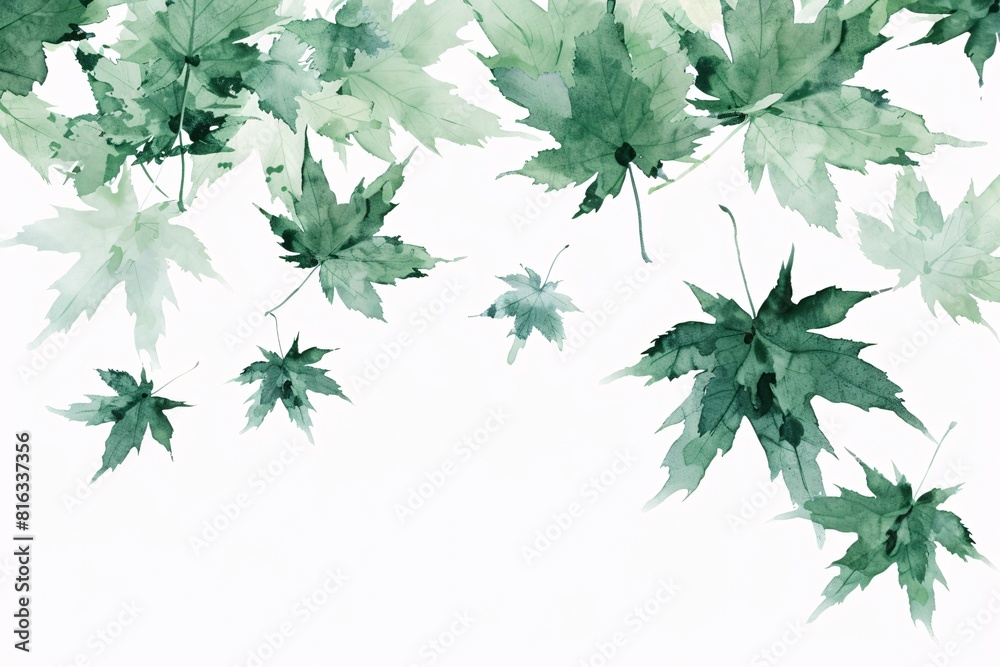 Autumnal Watercolor Leaf Pattern