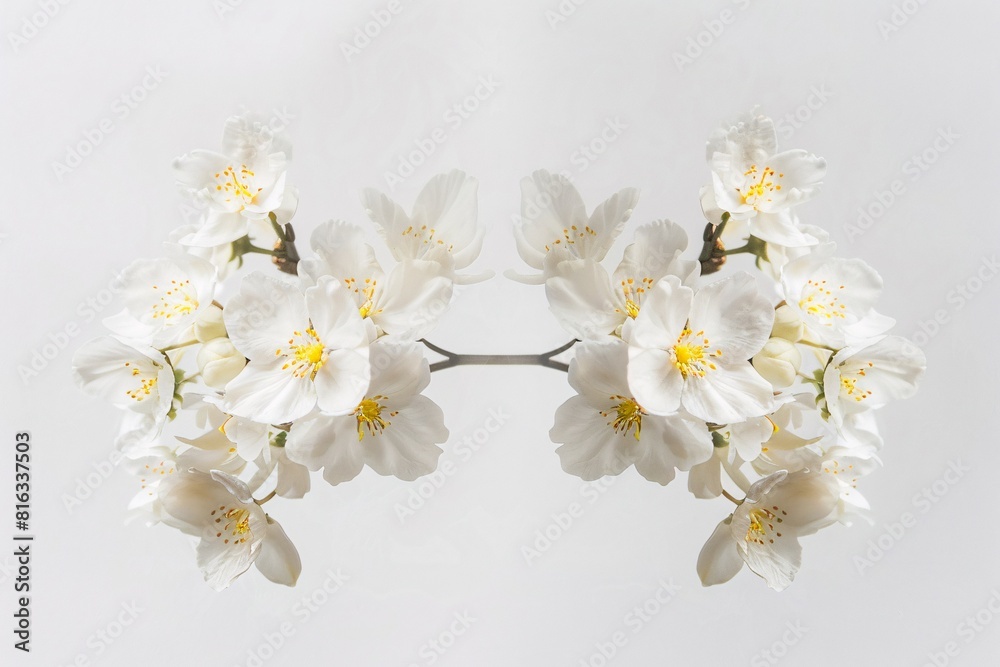 Floral Artistry: Symmetrical Bouquet in a Gray Vase