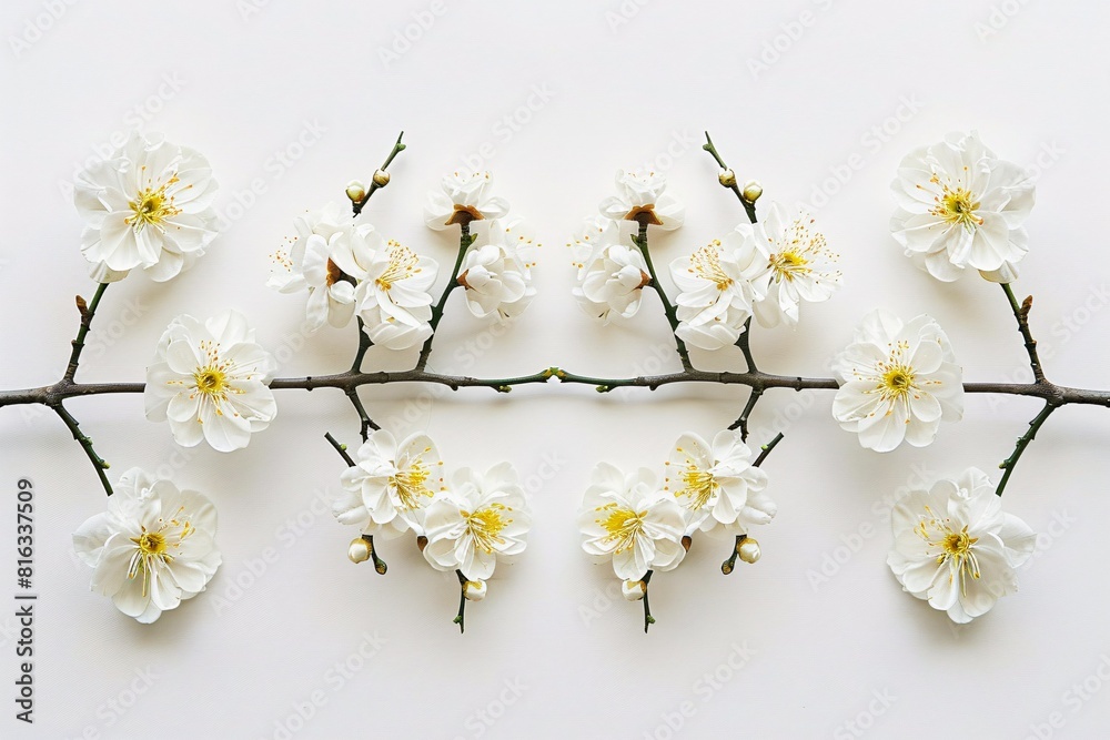 Symmetrical Floral Arrangement with Cherry Blossoms